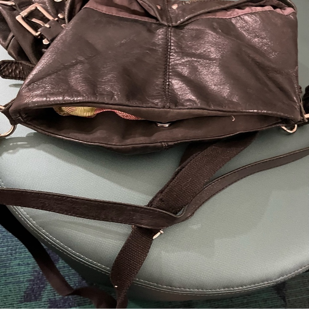 The Sak Leather Convertible Crossbody Purse bag black vintage retro - Picture 7 of 8